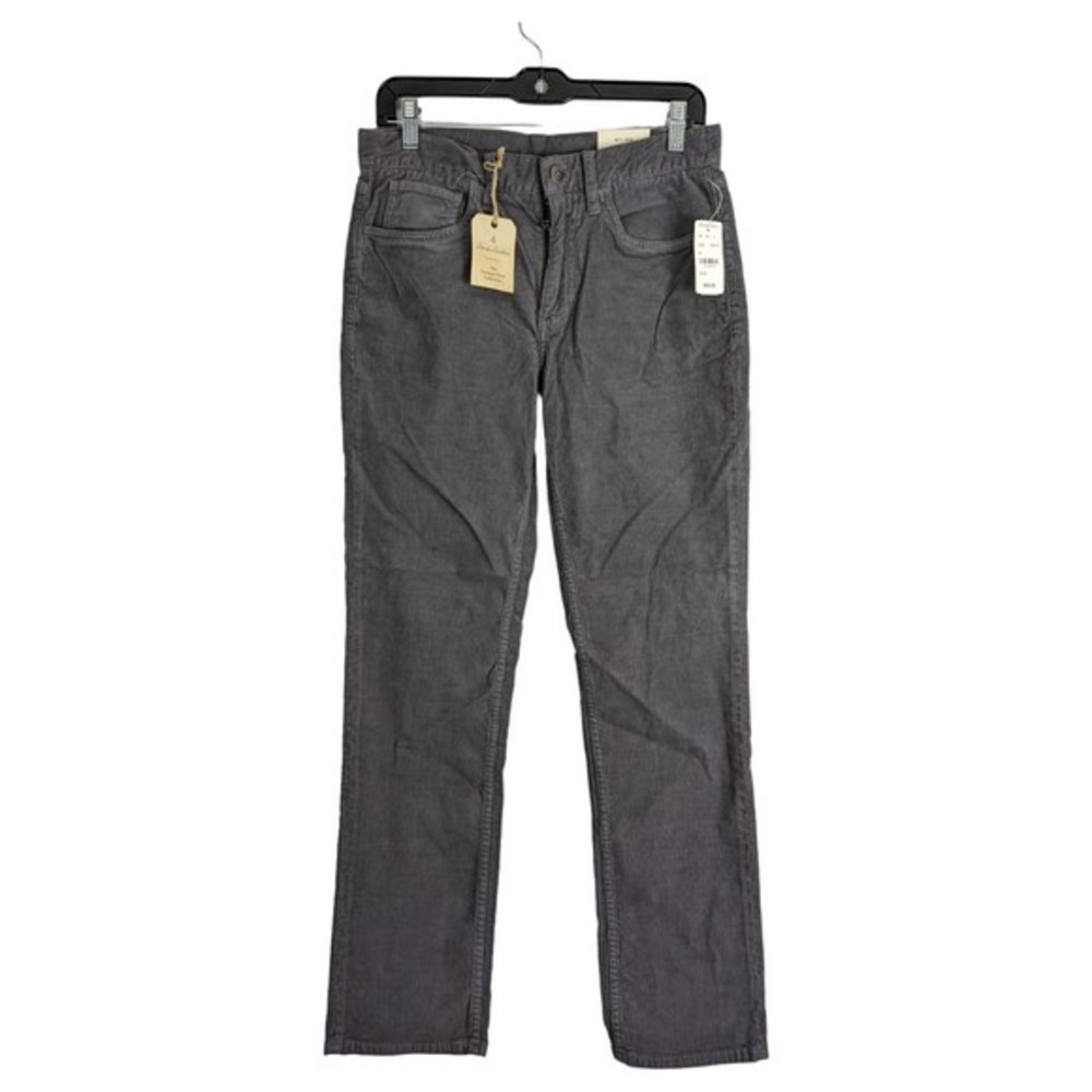 Brooks Brothers Red Fleece Gray Cotton Stretch‎ Slim Corduroy Pants Mens 30x30